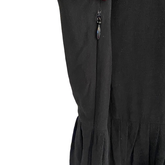 J. Crew Black Silk Pintuck Pleated Ruffle Dress Size 4 - Picture 5 of 10